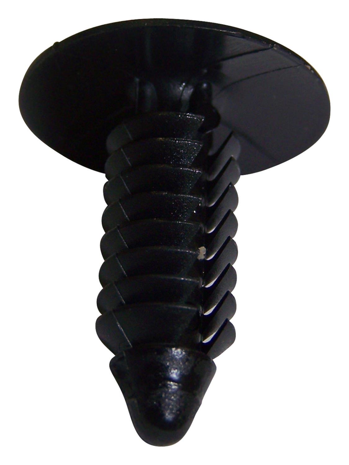 Crown Automotive Push Pins 6036155AA Body Fastener, Pin, Plastic, Black, 1.000 in. Length, 0.620 in. Washer O.D., Chrysler, Dodge, Jeep, Each