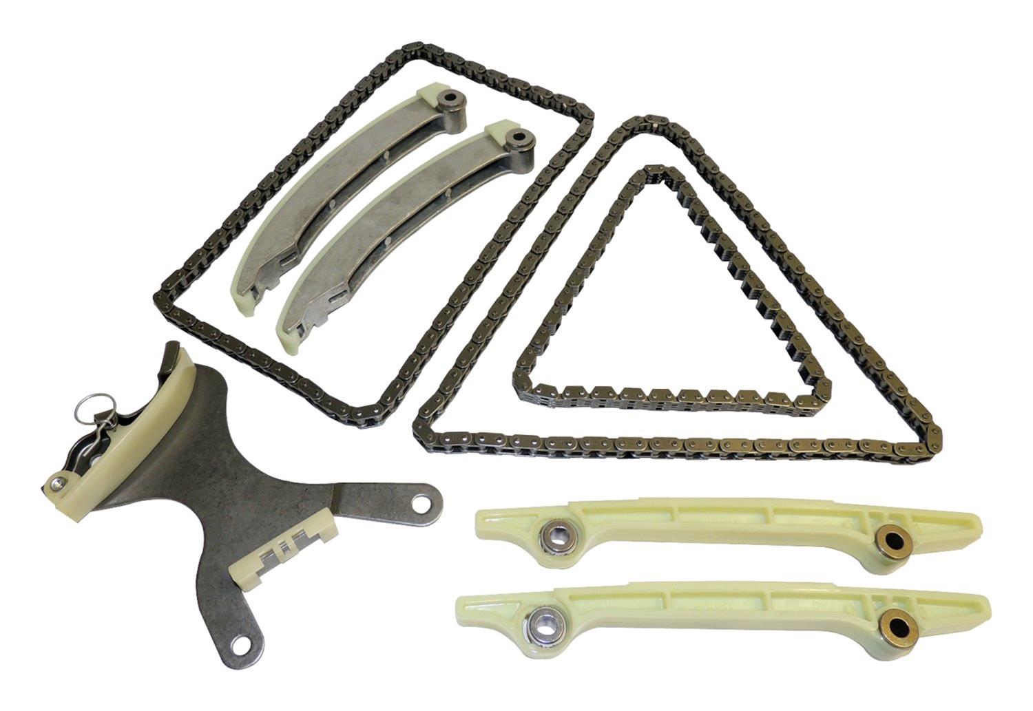 Crown Automotive Timing Chain Sets 68003352AA Chains, Single Roller, Steel, Primary Tensioner Assemblies, Chrysler, Dodge, Jeep, Ram, 4.7L, Kit