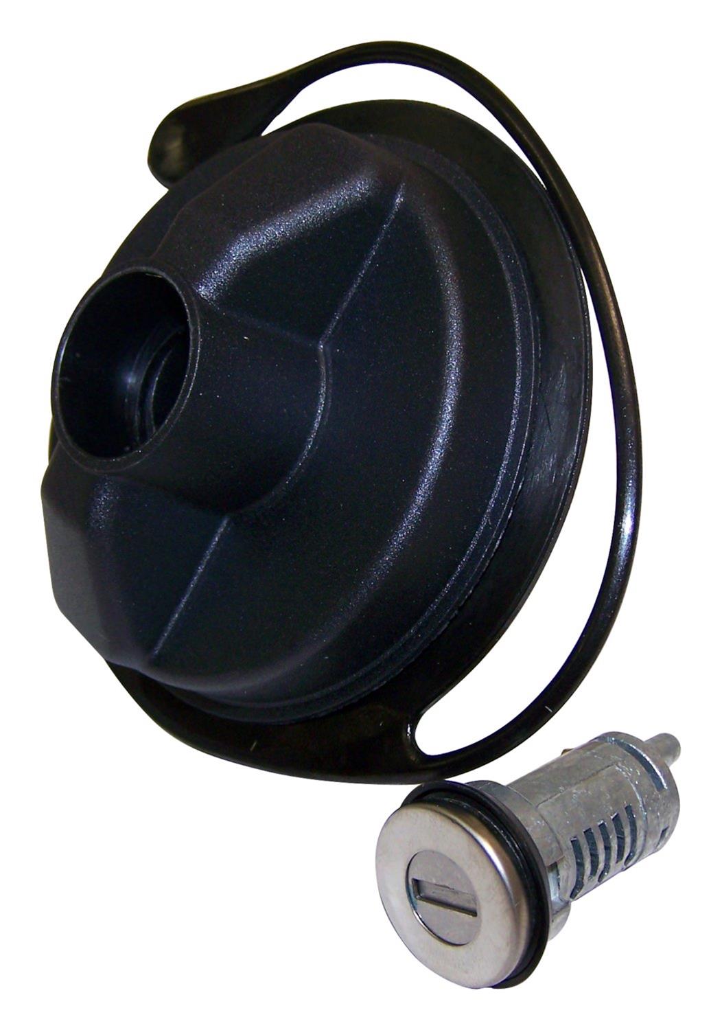 Crown Automotive Fuel Caps 68030940AA Tank Cap, Plastic, Black, Uncoded Lock Cylinder, Tether, Chrysler, Dodge, Jeep, Plymouth, Ram, Kit