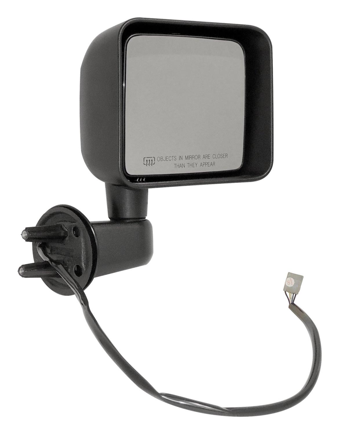 Crown Automotive Side View Mirrors for 2014 WRANGLER - 68229612AA Mirrors, Replacement, View, Plastic, Black, Jeep, Each
