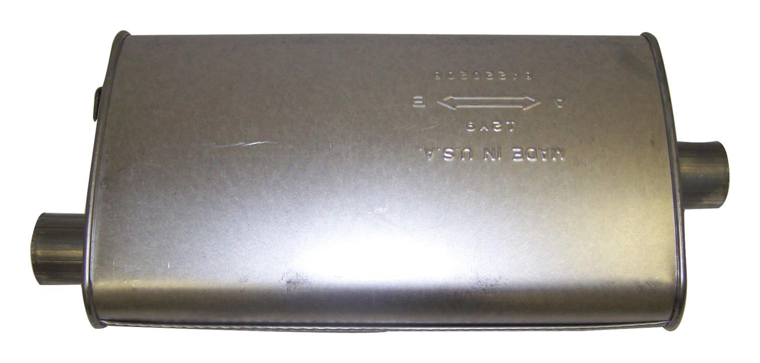 Crown Automotive Steel 2.25 Inch Muffler 83502646 Muffler, Oval, Steel, Aluminized, in. Center Inlet, in. Offset Outlet, Jeep, 2.5L, 4.0L, Each