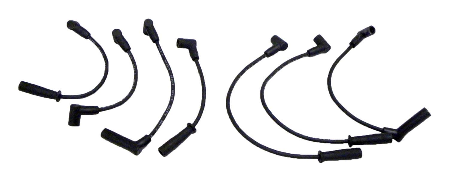 Crown Automotive Spark Plug Wire Sets 83507178 Wires, Assembled, 7.00mm, Spiral Core, Black, Jeep, 4.0L, Set thumbnail 2
