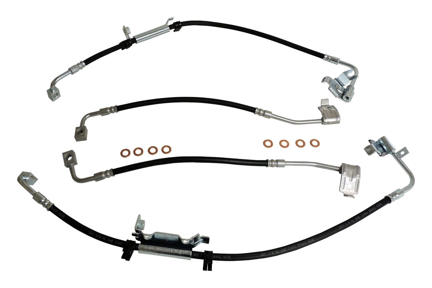 Crown Automotive Brake Hose Sets BHK2 Hoses, Rubber, Front and Rear, Jeep, set of 4