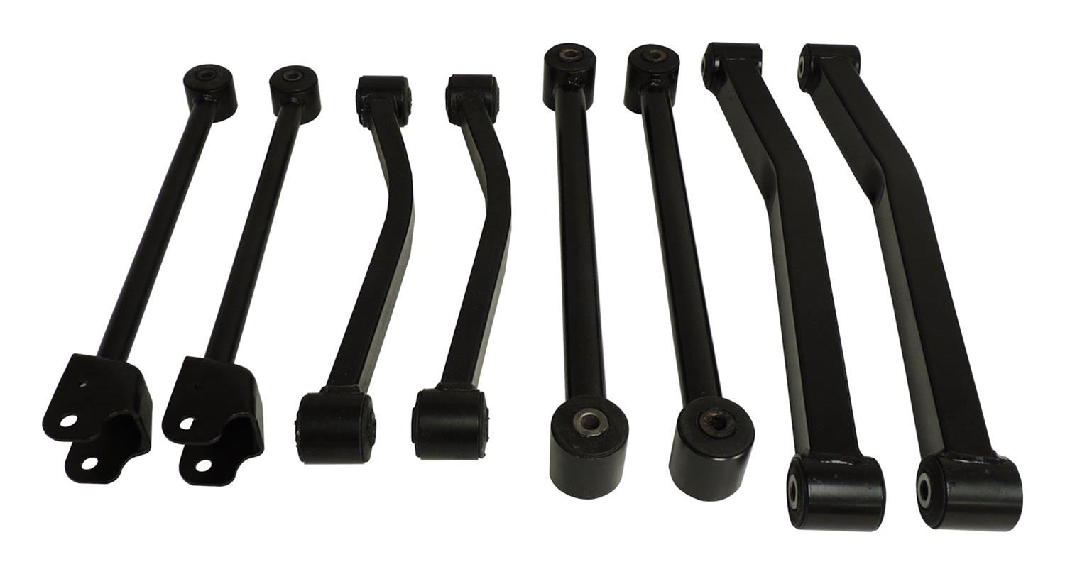 Crown Automotive Control Arms for 2007-2017 WRANGLER, 2018 WRANGLER JK - CAK16 Arm, Front/Rear, Stock Style, Steel, Black Painted, Jeep, Set of 8