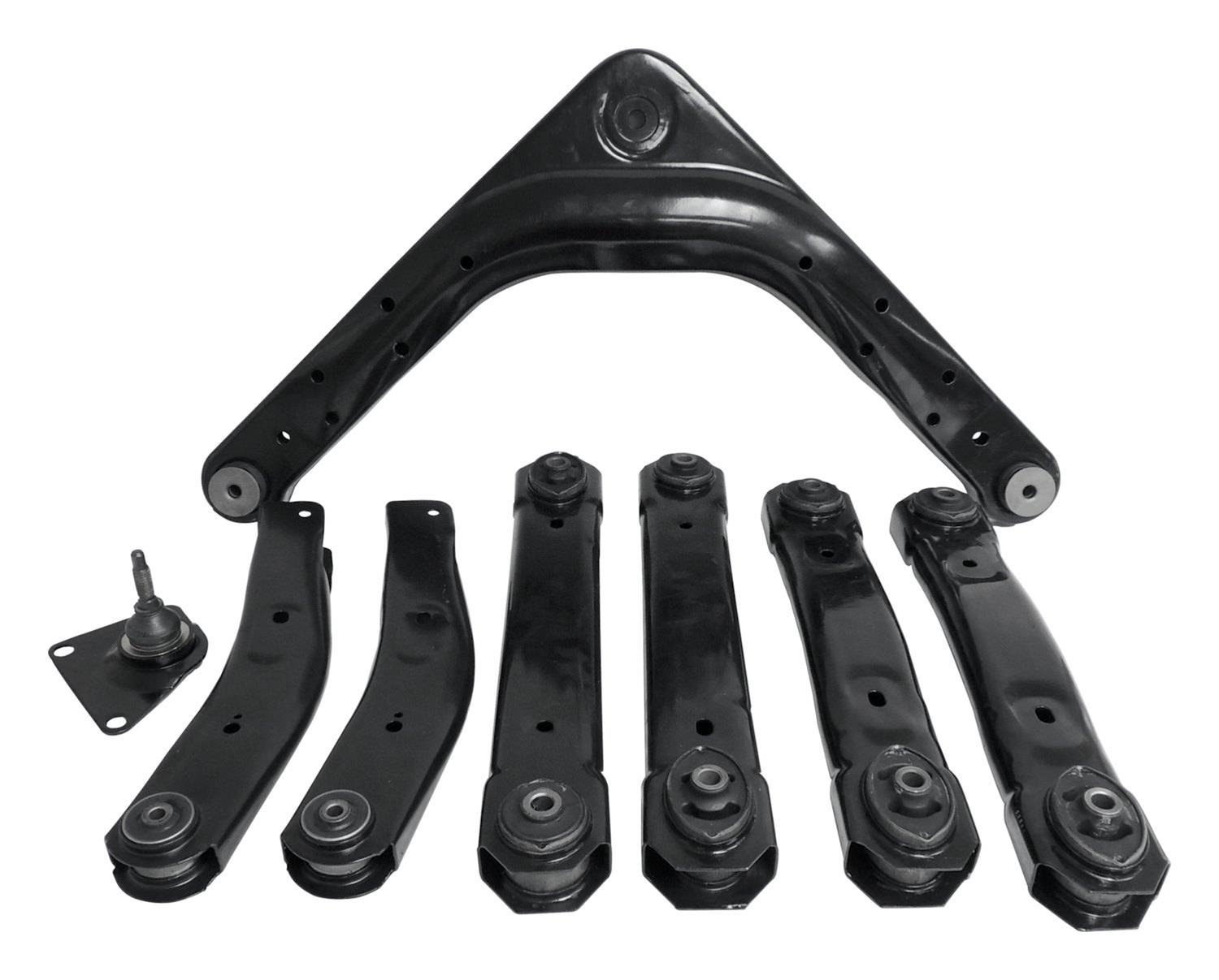 Crown Automotive Control Arms CAK2 Arm, Front/Rear, Stock Style, Steel, Black Painted, Jeep, Set of 7