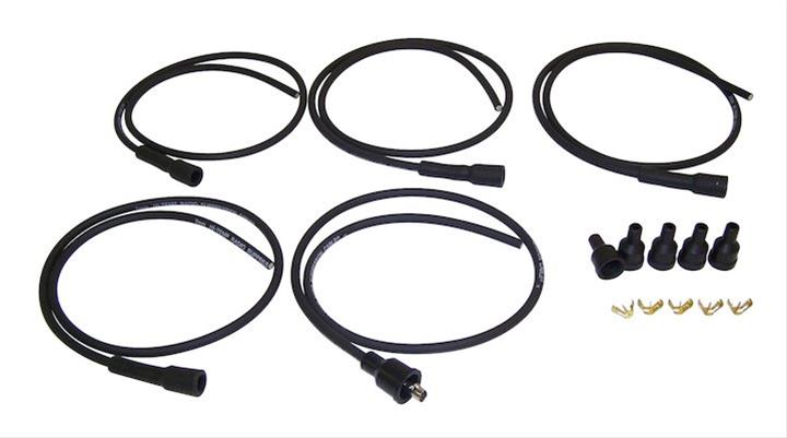 Crown Automotive Spark Plug Wire Sets J0930456 Wires, 7.00mm, Spiral Core, Black, Jeep, 2.2L, Set thumbnail 2