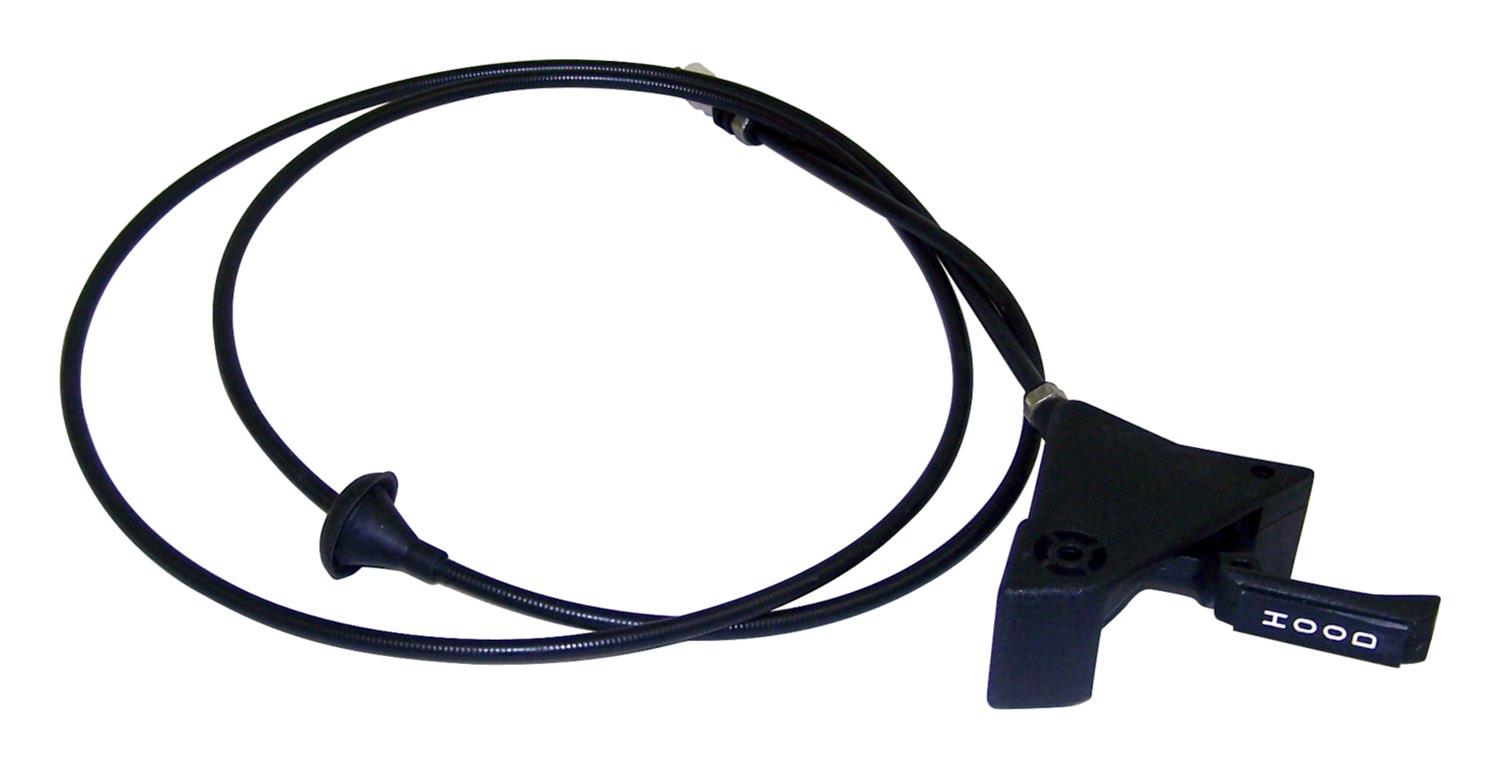 Crown Automotive Hood Release Cables J5758027 Cable, Steel, Plastic Handle, Black, Jeep, Each