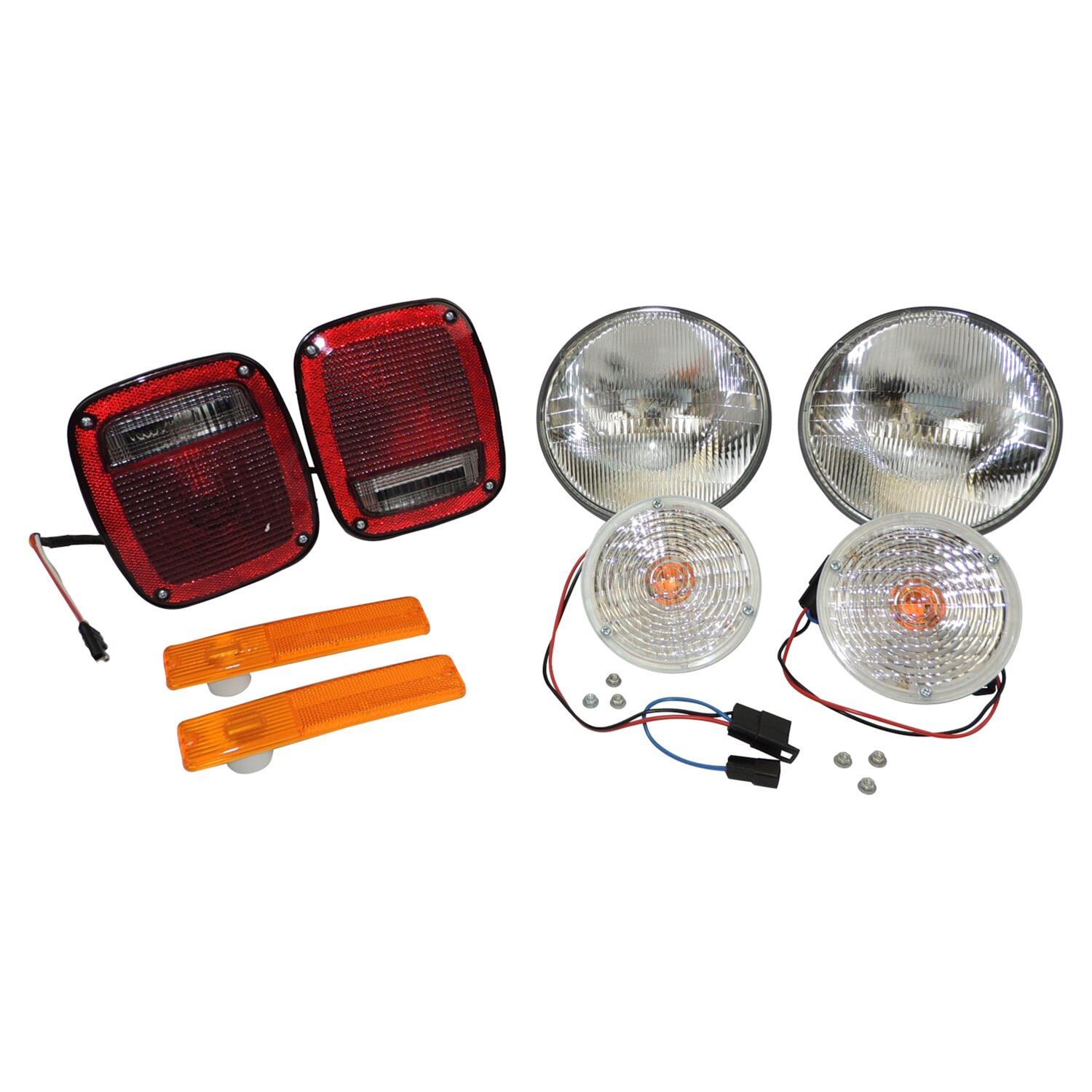 Crown Automotive - Headlight Assemblies for 1972-1976 CJ5, 1972-1975 CJ6, 1976 CJ7 LK1 Lamp Master Kit Select Jeep CJ-5, CJ-6, and CJ-7 Models