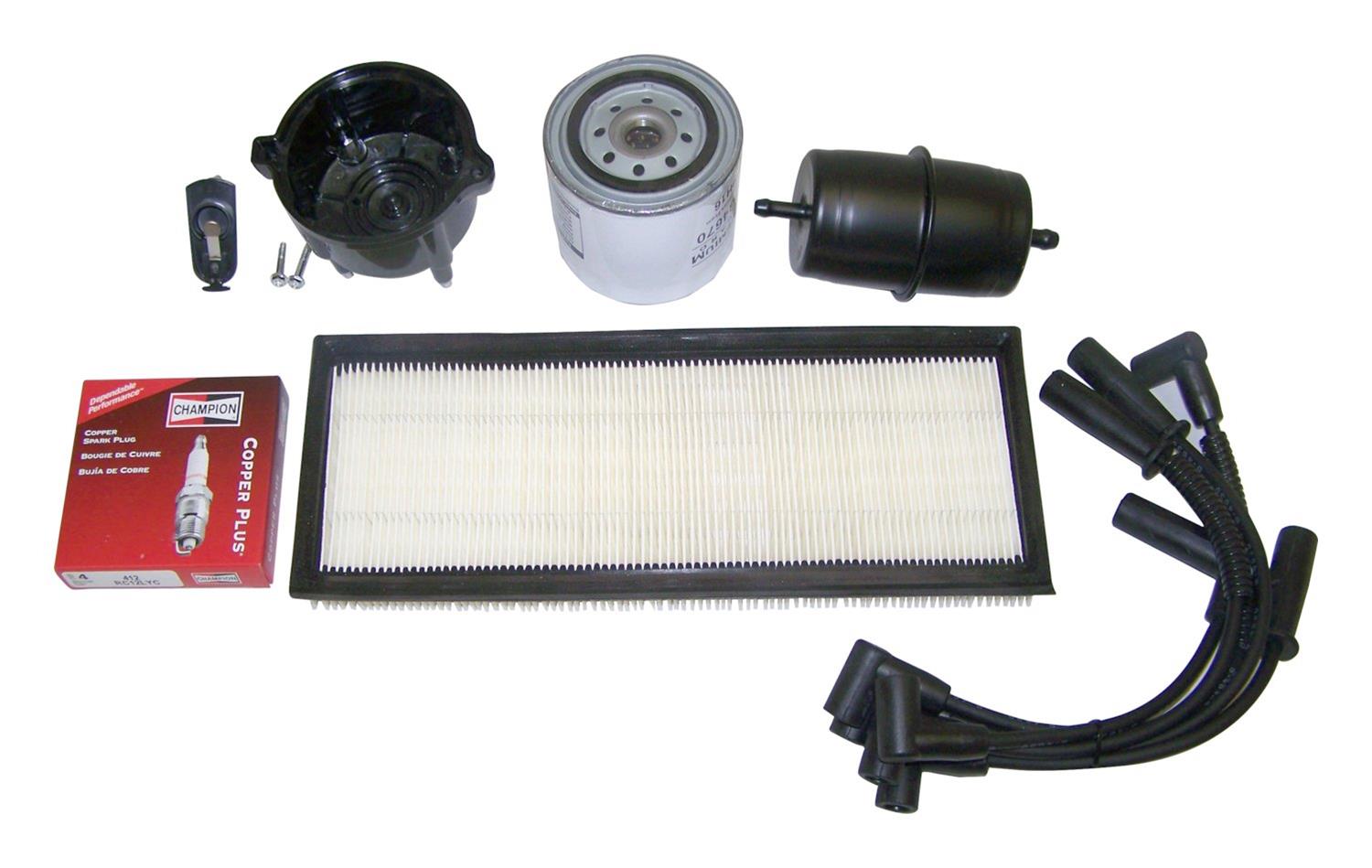 Crown Automotive Vehicle Maintenance Tune-Up Kits for 1991-1993 WRANGLER - TK-13 Spark Plugs, Tune-Up, Plug Wires, Air Filter, Distributor Cap and Rotor, Jeep, 2.5L, Kit
