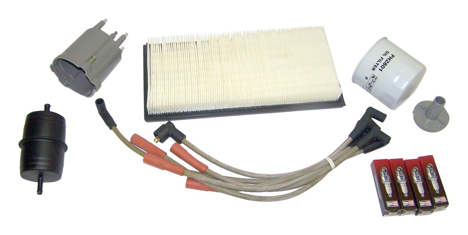 Crown Automotive Vehicle Maintenance Tune-Up Kits for 1987-1990 CHEROKEE, COMANCHE - TK-17 Spark Plugs, Tune-Up, Plug Wires, Air Filter, Distributor Cap and Rotor, Jeep, 2.5L, Kit