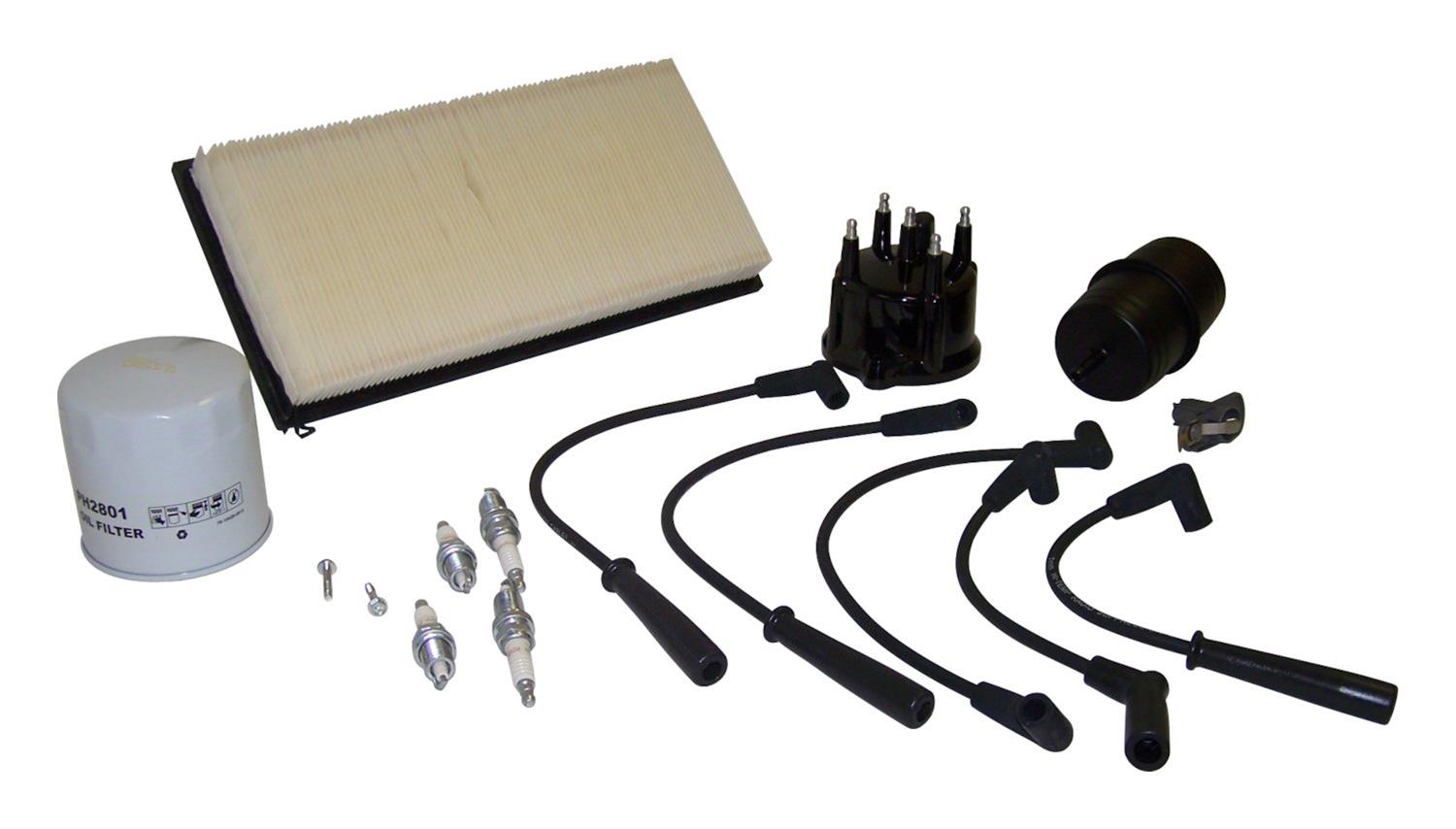 Crown Automotive Vehicle Maintenance Tune-Up Kits for 1991-1993 CHEROKEE, 1991-1992 COMANCHE - TK-19 Spark Plugs, Tune-Up, Plug Wires, Air Filter, Distributor Cap and Rotor, Jeep, 2.5L, Kit