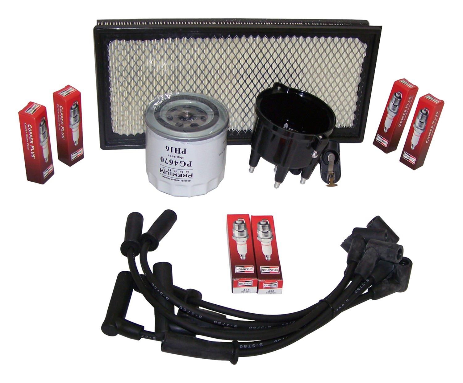 Crown Automotive Vehicle Maintenance Tune-Up Kits for 1999 WRANGLER - TK-25 Spark Plugs, Tune-Up, Plug Wires, Air Filter, Distributor Cap and Rotor, Jeep, 4.0L, Kit