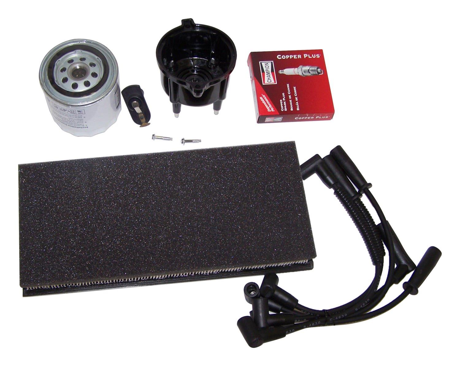 Crown Automotive Vehicle Maintenance Tune-Up Kits for 1999-2002 WRANGLER - TK-26 Spark Plugs, Tune-Up, Plug Wires, Air Filter, Distributor Cap and Rotor, Jeep, 2.5L, Kit