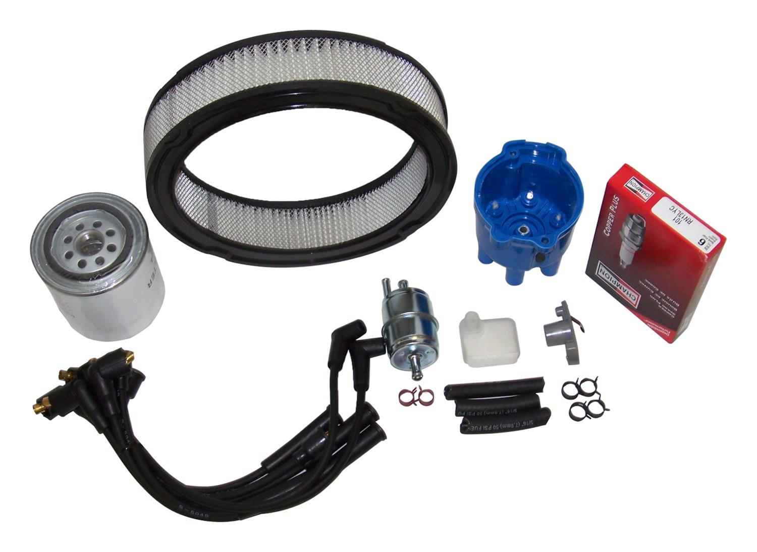Crown Automotive Vehicle Maintenance Tune-Up Kits TK-27 Spark Plugs, Tune-Up, Plug Wires, Air Filter, Distributor Cap and Rotor, Jeep, 4.2L, Kit