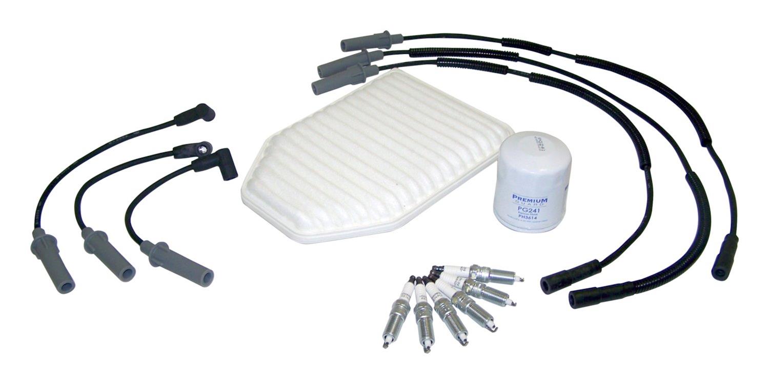 Crown Automotive Vehicle Maintenance Tune-Up Kits for 2007-2011 WRANGLER - TK-45 Spark Plugs, Tune-Up, Plug Wires, Air Filter, Oil Filter, Jeep, 3.8L, Kit