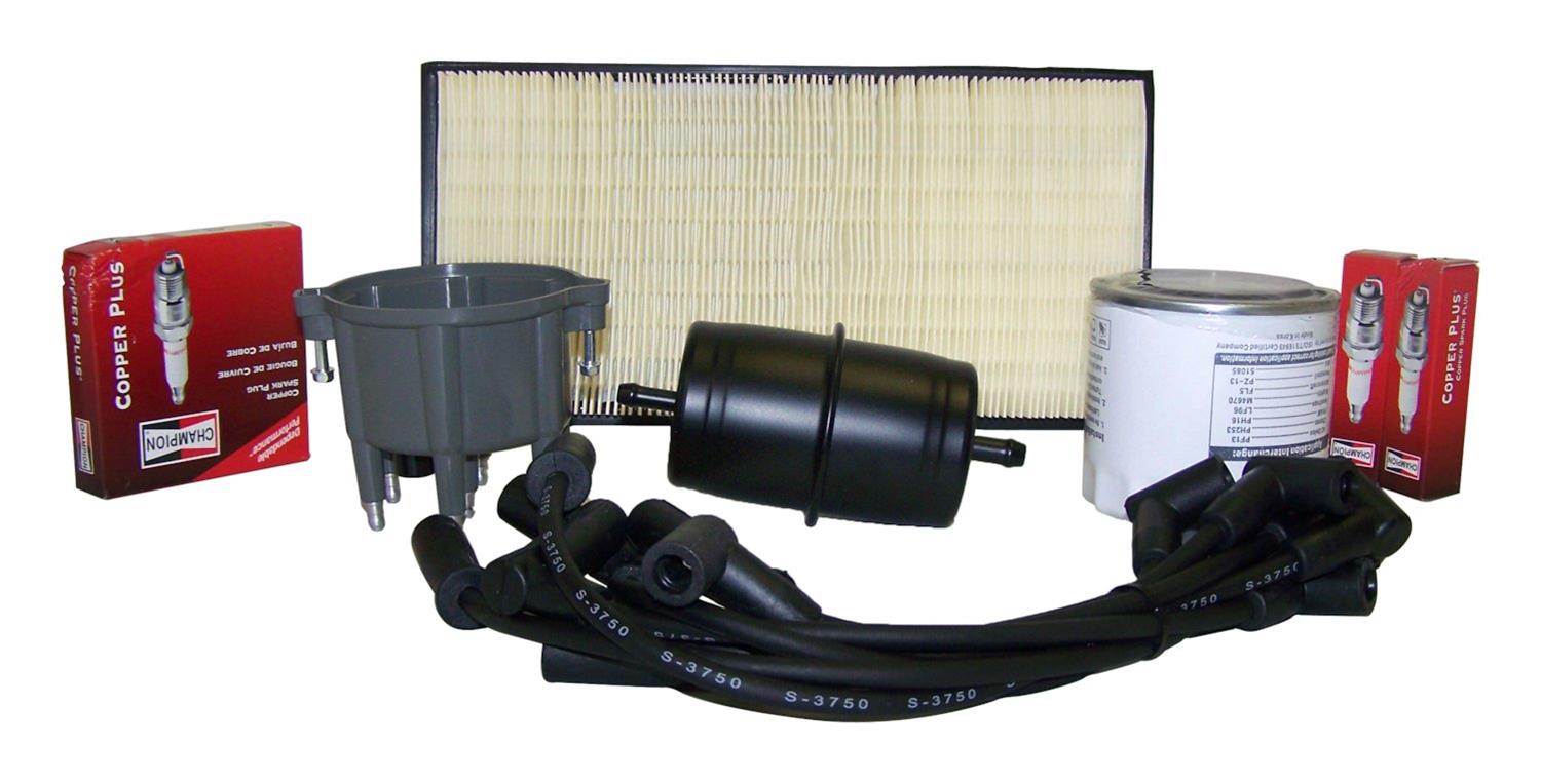 Crown Automotive Vehicle Maintenance Tune-Up Kits TK-6 Spark Plugs, Tune-Up, Plug Wires, Air Filter, Distributor Cap and Rotor, Jeep, 4.0L, Kit