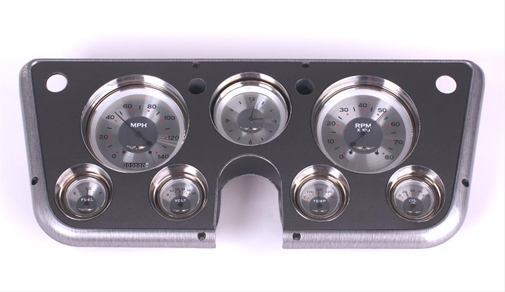 Clayton Machine Direct-Fit Gauge Mounting Panels 6772-B Panel, Plastic, Brushed Aluminum, Accepts Factory Gauges, Chevy/GMC, Pickup, Each thumbnail 2