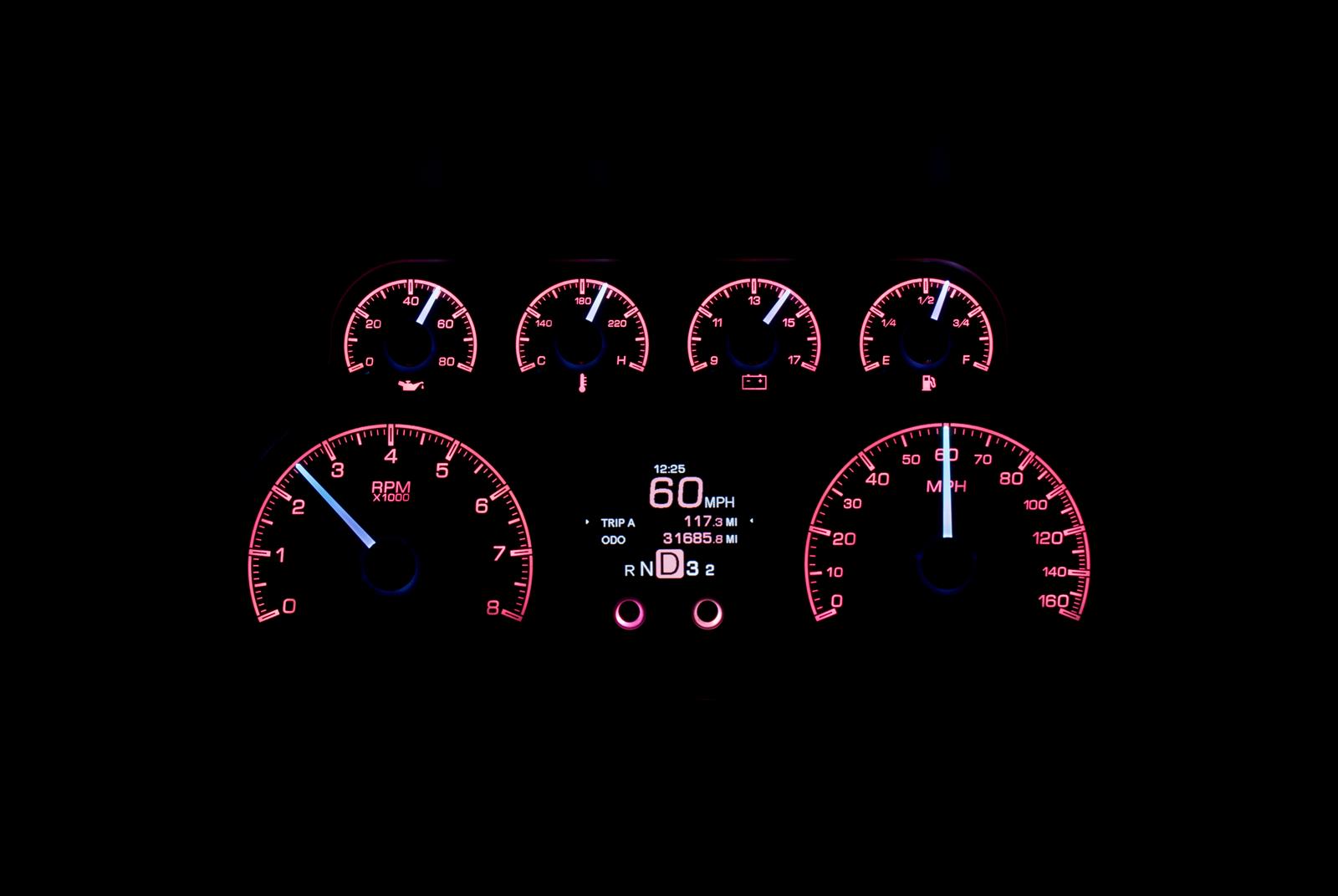 Dakota Digital HDX Direct-Fit Analog Gauge Systems HDX-88C-PU-K Kit, Direct Fit, HDX, Analog/Digital, Black Face, White/Multicolor Numbers, White/Multicolor Pointer, Chevy, GMC, Kit thumbnail 7