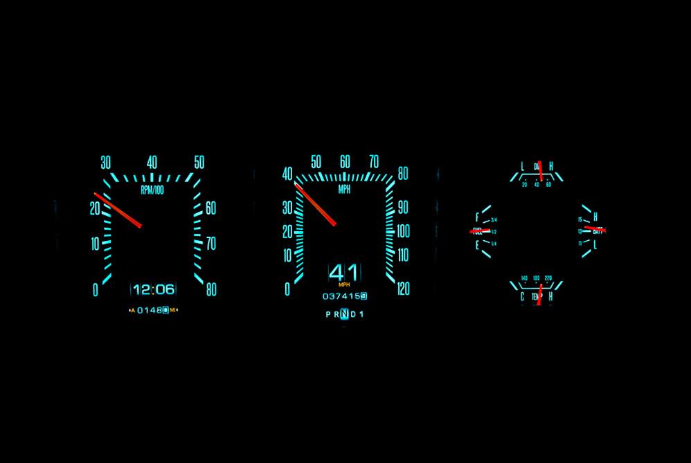Dakota Digital RTX Direct-Fit Gauge Kits RTX-73F-PU-X Kit, Direct Fit, RTX, Analog, Black Face, White/Multicolor Illuminated Numbers, Red Pointer, Ford, Kit thumbnail 5