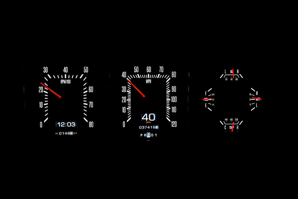 Dakota Digital RTX Direct-Fit Gauge Kits RTX-73F-PU-X Kit, Direct Fit, RTX, Analog, Black Face, White/Multicolor Illuminated Numbers, Red Pointer, Ford, Kit thumbnail 7