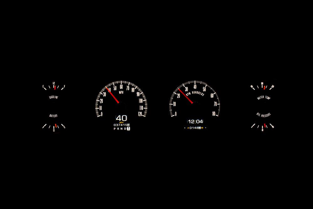Dakota Digital RTX Direct-Fit Gauge Kits for 1964-1967 GTO - RTX-64P-GTO-X Kit, Direct Fit, RTX, Analog/Digital, Black Face, White/Multicolor Illuminated Numbers, Orange Pointer, Pontiac, Kit thumbnail 3