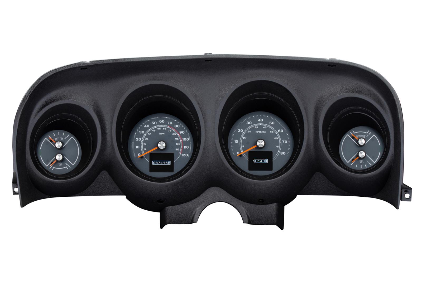 Dakota Digital RTX Direct-Fit Gauge Kits for 1969-1970 MUSTANG - RTX-69F-MUS-X Kit, Direct Fit Analog, RTX, Black Face, White/Multicolor Number, Orange Pointer, Ford, Kit thumbnail 2