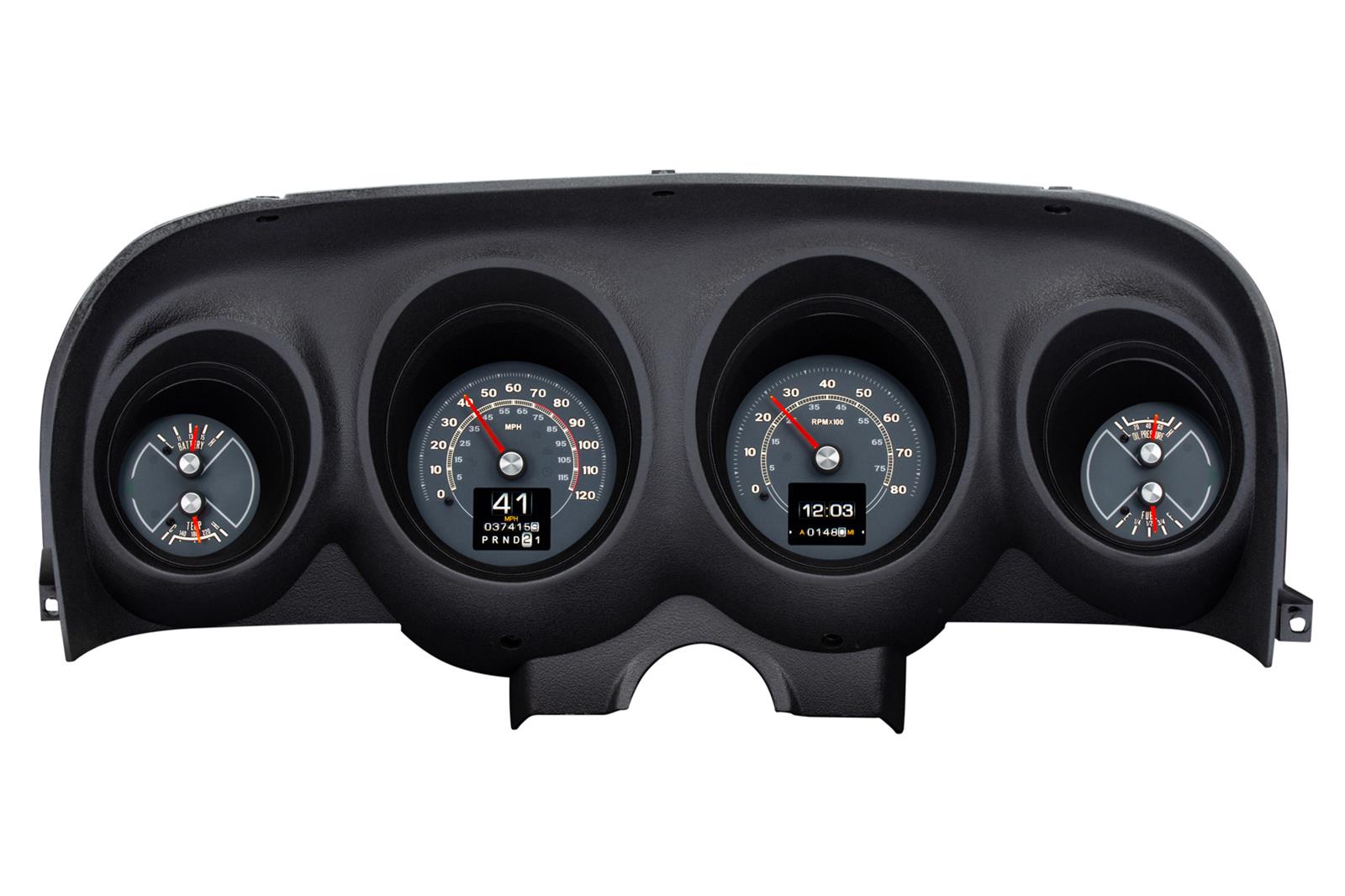 Dakota Digital RTX Direct-Fit Gauge Kits for 1969-1970 MUSTANG - RTX-69F-MUS-X Kit, Direct Fit Analog, RTX, Black Face, White/Multicolor Number, Orange Pointer, Ford, Kit thumbnail 7