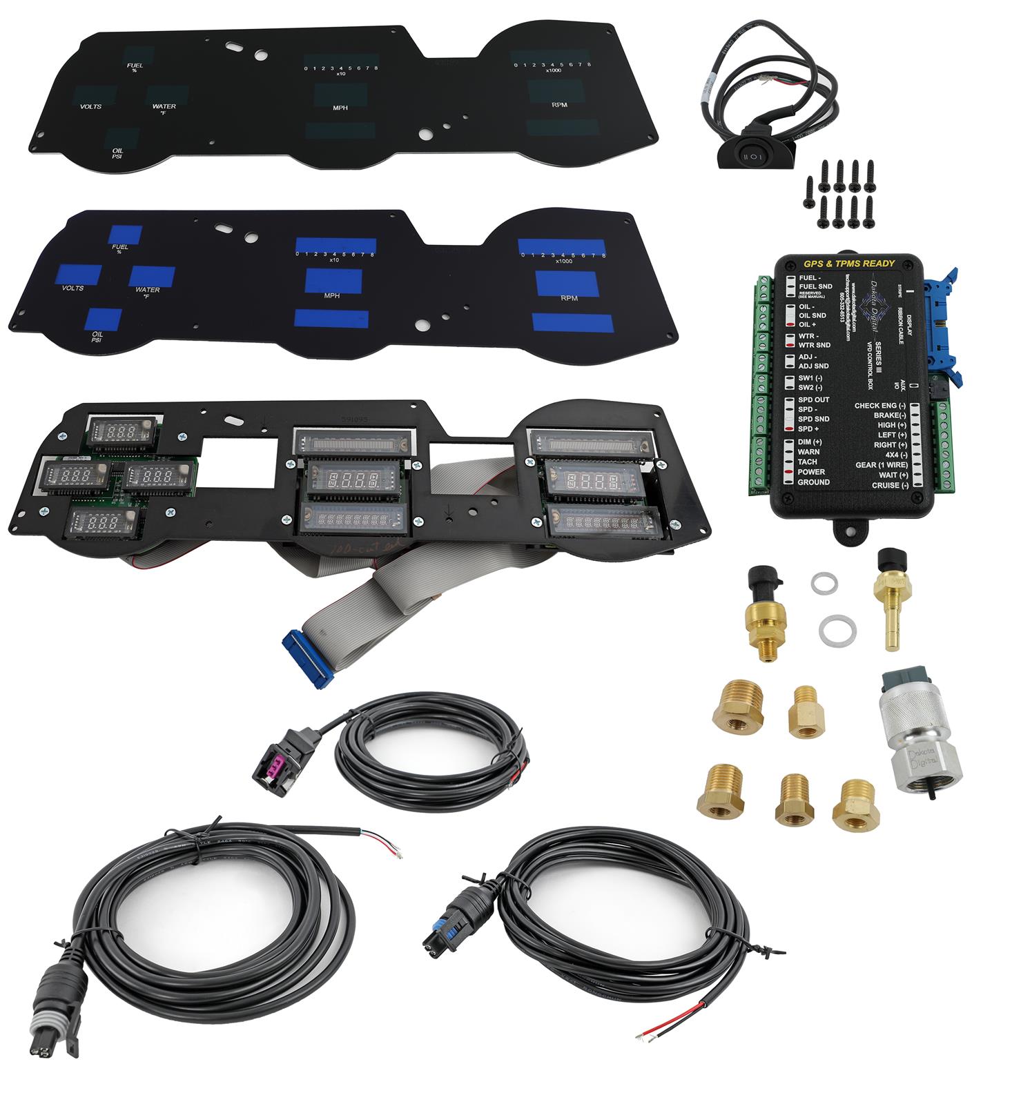 Dakota Digital VFD3-70O-CUT-Z Dakota Digital Direct-Fit Gauge Kits