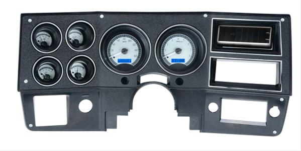 Dakota Digital VHX Series Direct-Fit Analog Gauge Systems VHX-73C-PU-S-B Kit, Direct Fit, VHX, Analog, Silver Face, Black/Blue Illuminated Numbers, White/Blue Illuminated Pointer, Chevy, GMC, Kit