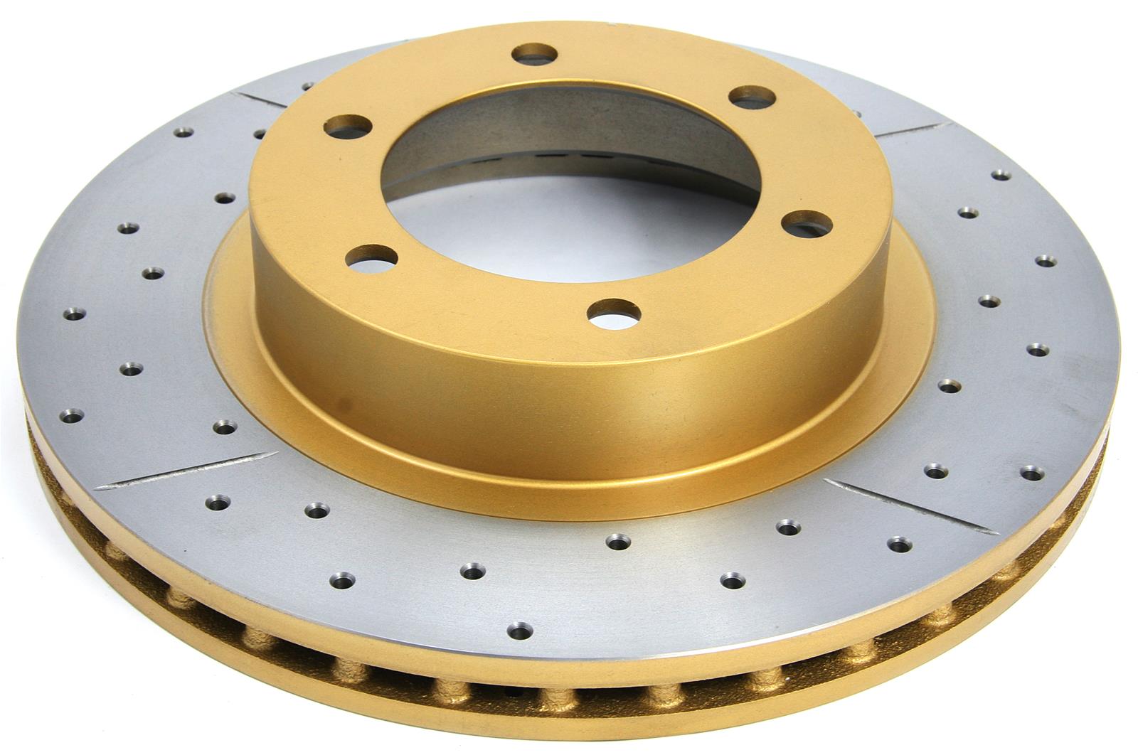 DBA Street Series X-Gold Disc Brake Rotors DBA093X Rotor, Cross-Drilled, Slotted, X-Gold, Uni-Directional, Land Rover, Rear, Each thumbnail 2