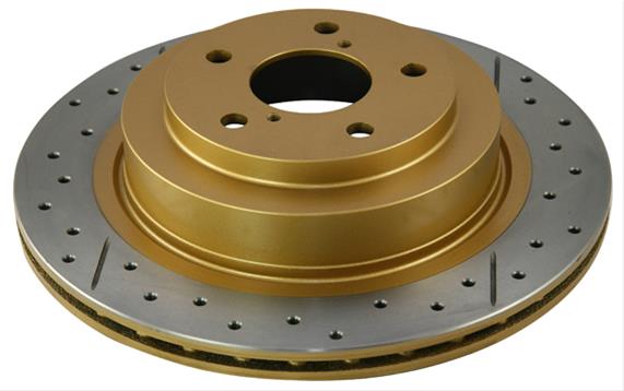 DBA DBA2028X Street Series Gold Cross-Drilled and Slotted Front Vented Disc Brake Rotor 