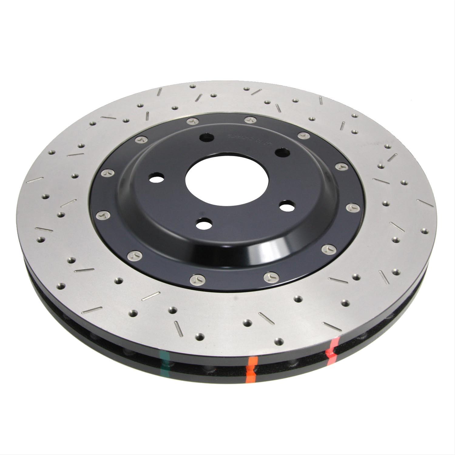 DBA HD Series 5000XS Brake Rotors for 2003-2008 350Z, 2004-2005 G35 - DBA5928BLKXS 5000 Cross Drilled/Slotted Rotor, Black Hat