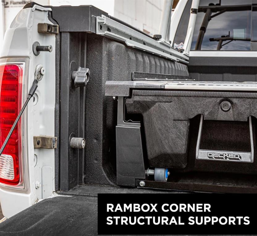 Decked In-Vehicle Storage Systems for 2011-2021 1500, 2009-2010 RAM 1500 - DR8 Truck Bed Toolboxes, System, 2 Drawers, Polyethylene, Black, Dodge, Ram, 5.7 ft. Bed, RamBox Equipped, Kit thumbnail 5