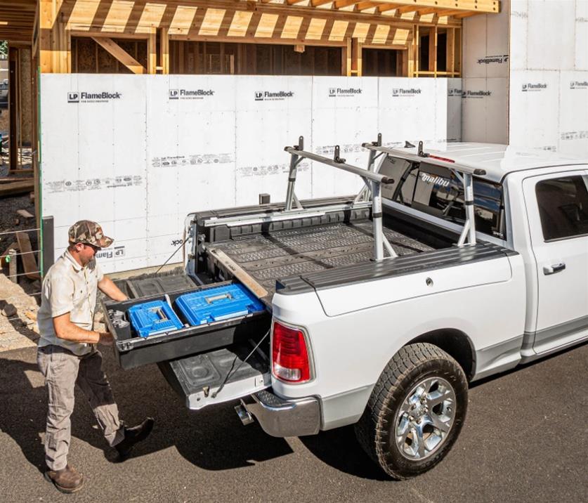 Decked In-Vehicle Storage Systems for 2011-2021 1500, 2009-2010 RAM 1500 - DR8 Truck Bed Toolboxes, System, 2 Drawers, Polyethylene, Black, Dodge, Ram, 5.7 ft. Bed, RamBox Equipped, Kit thumbnail 4