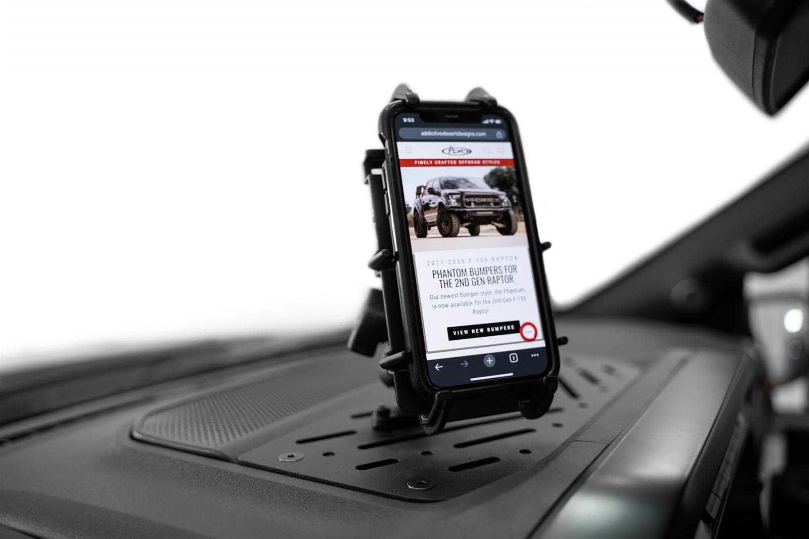 Addictive Desert Designs - ADD Offroad Mobile Device Mounting Brackets for 2021-2024 F-150 AC1901701NA Ford & Raptor Digital Dash Mount thumbnail 5
