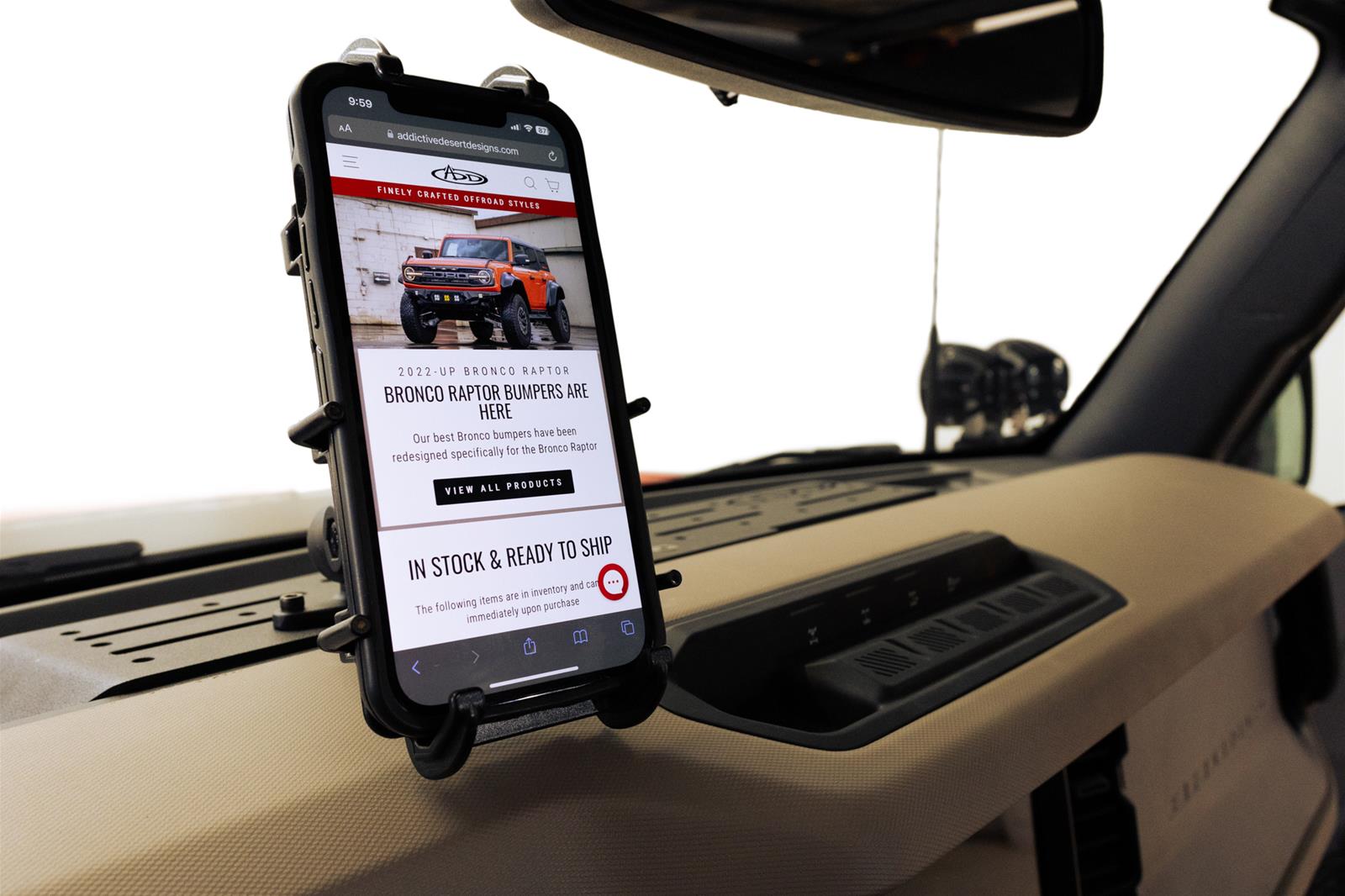 Addictive Desert Designs21-23 Ford Bronco & Bronco Raptor Digital Device Dash Mount thumbnail 5