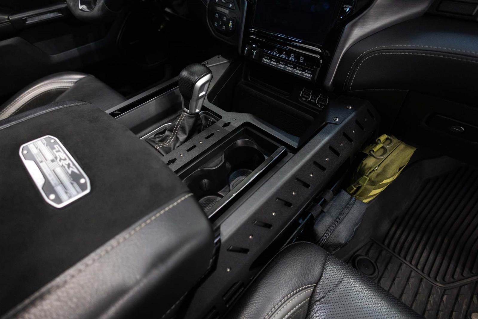 Addictive Desert Designs 2021+ RAM 1500 TRX Center Console Molle Panels & Digital Device Bridge thumbnail 2