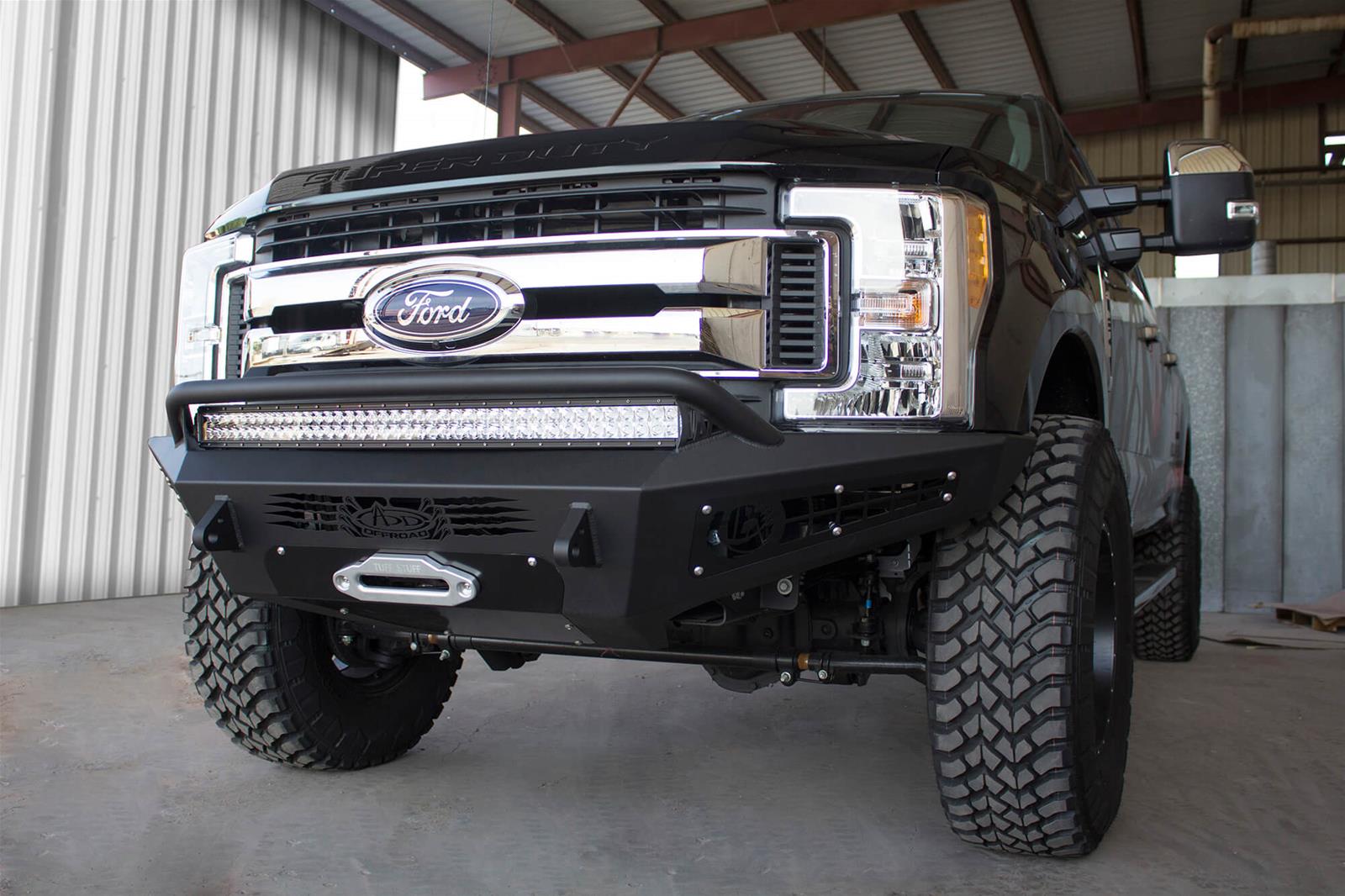 Addictive Desert Designs 17-18 Ford F-250 HoneyBadger Front Bumper w/ Winch Mount thumbnail 2