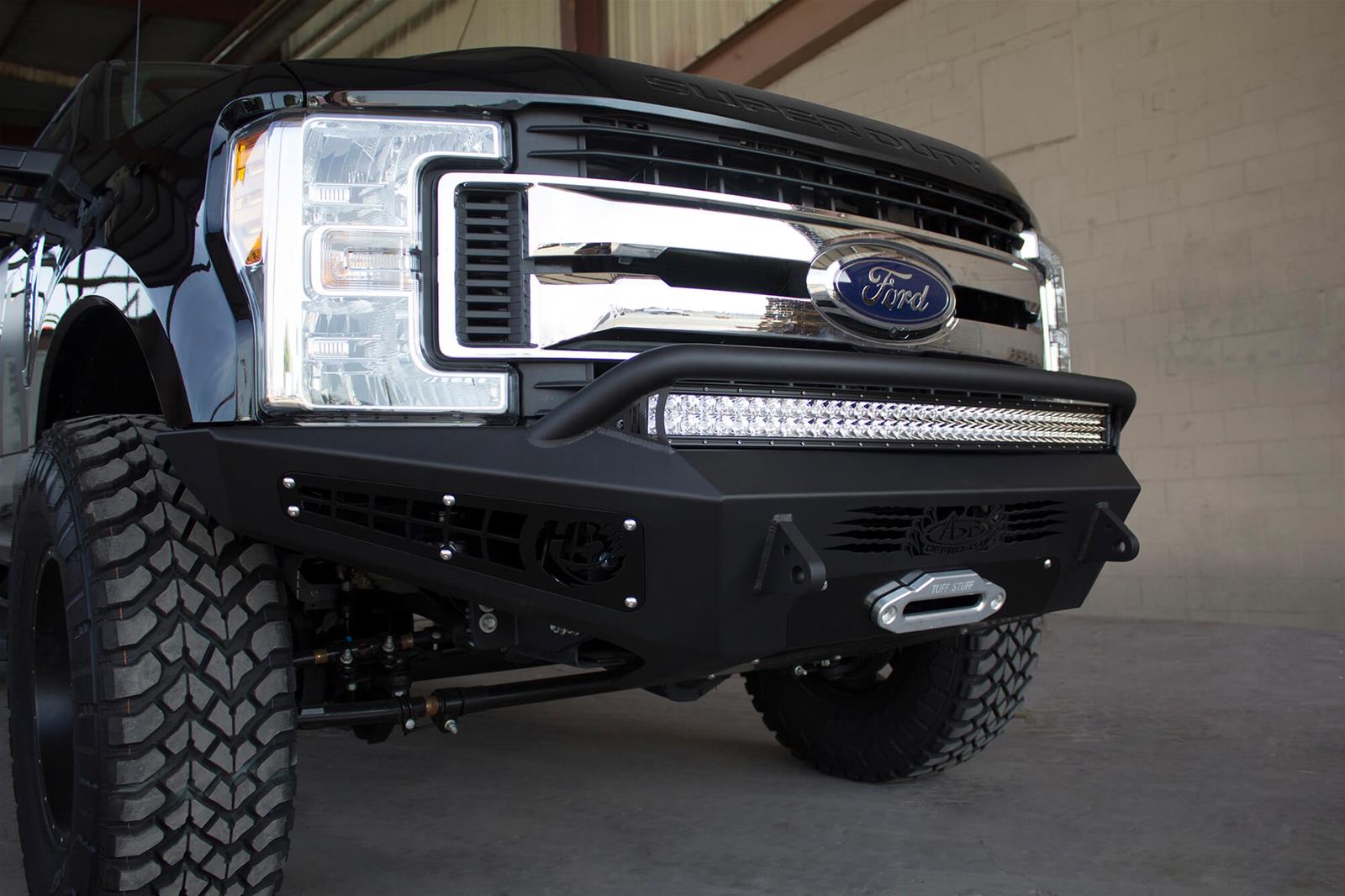 Addictive Desert Designs 17-18 Ford F-250 HoneyBadger Front Bumper w/ Winch Mount thumbnail 4