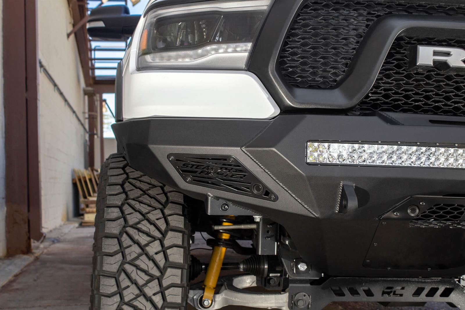 Addictive Desert Designs 2019 Ram Rebel 1500 Stealth Fighter Fr Bumper w/Parking Sensor Cutouts thumbnail 6
