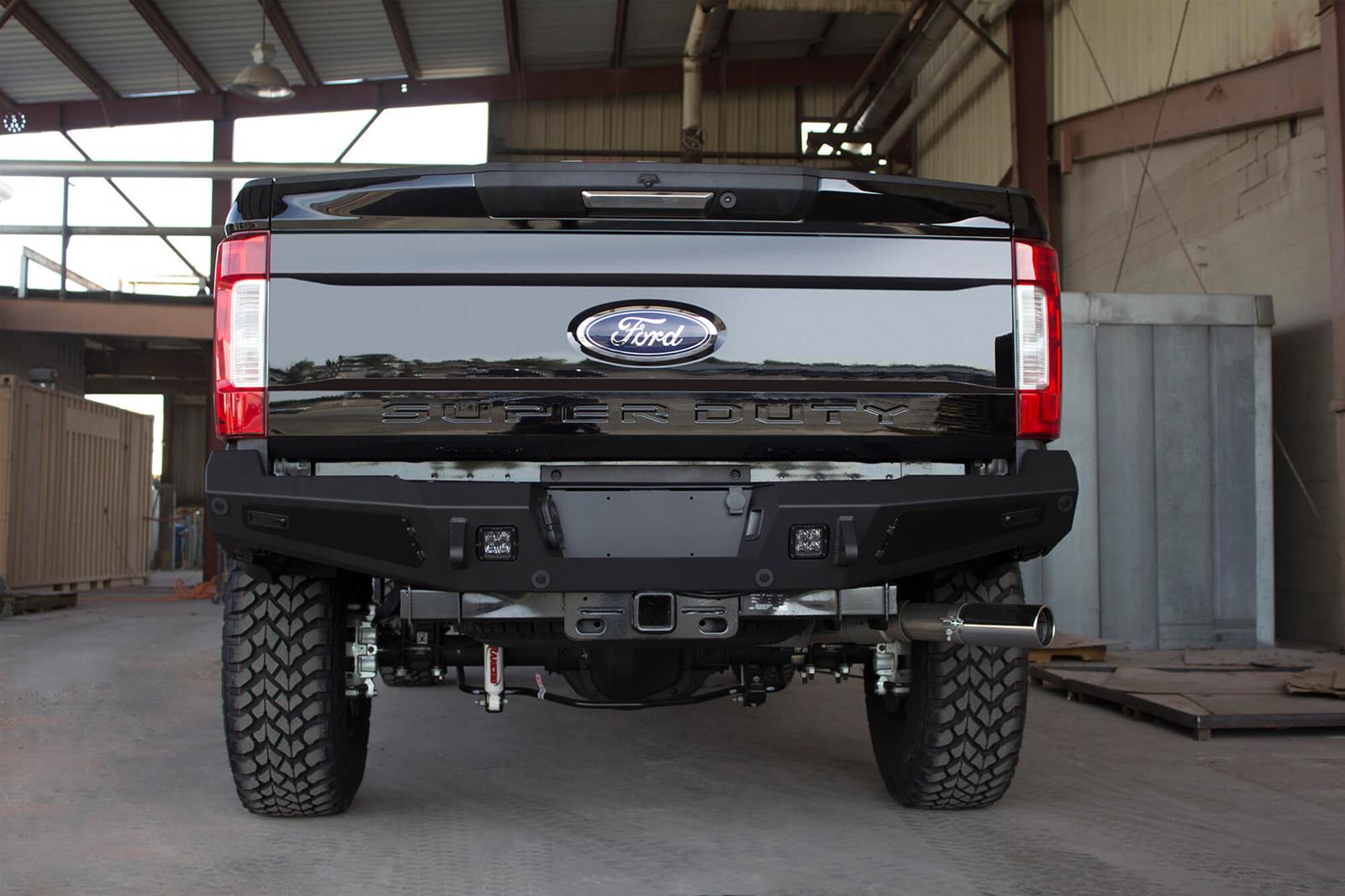 Addictive Desert Designs 17-18 Ford F-250 HoneyBadger Rear Bumper w/ Backup Sensor Cutouts thumbnail 2
