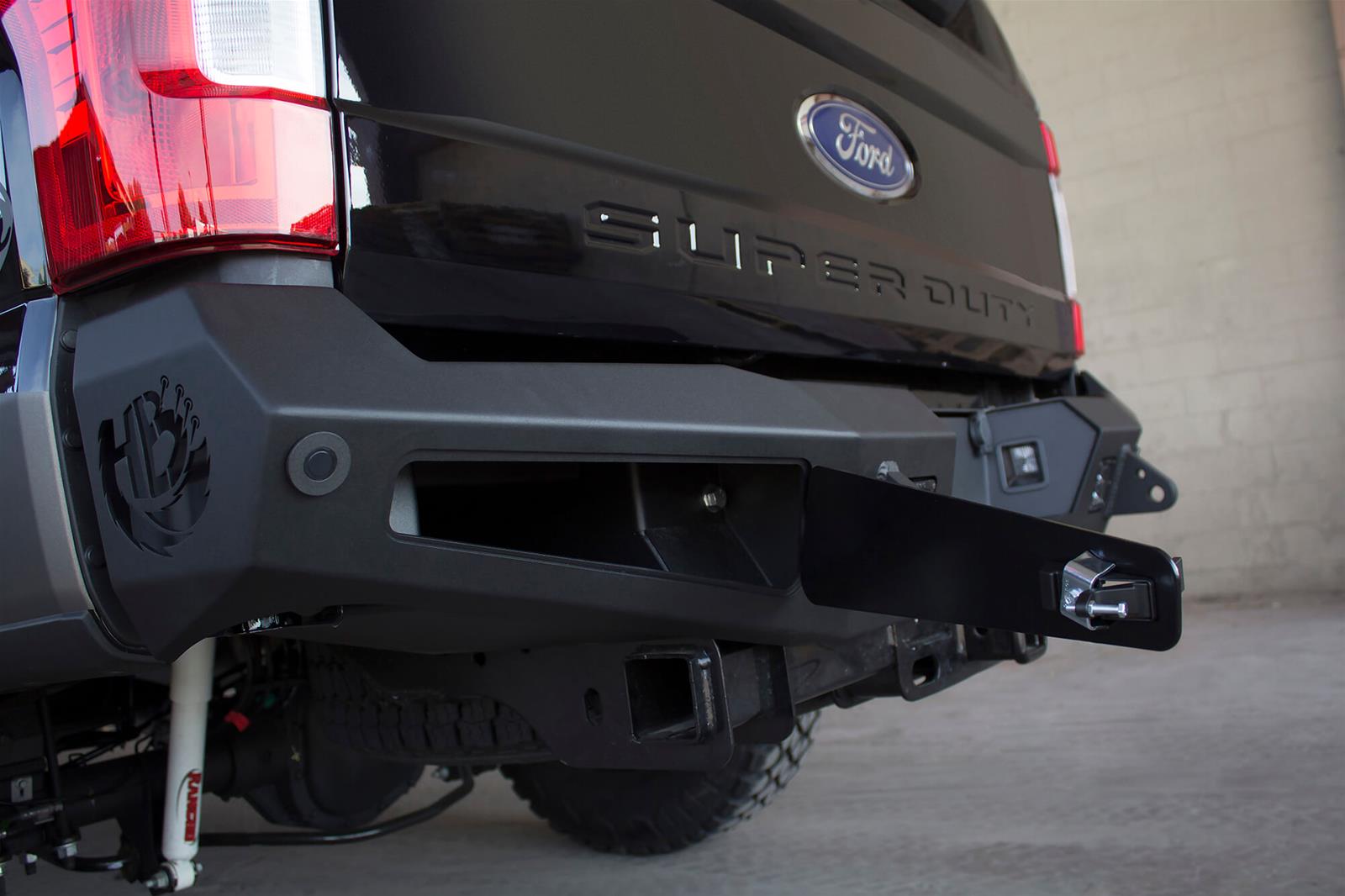 Addictive Desert Designs 17-18 Ford F-250 HoneyBadger Rear Bumper w/ Backup Sensor Cutouts thumbnail 3