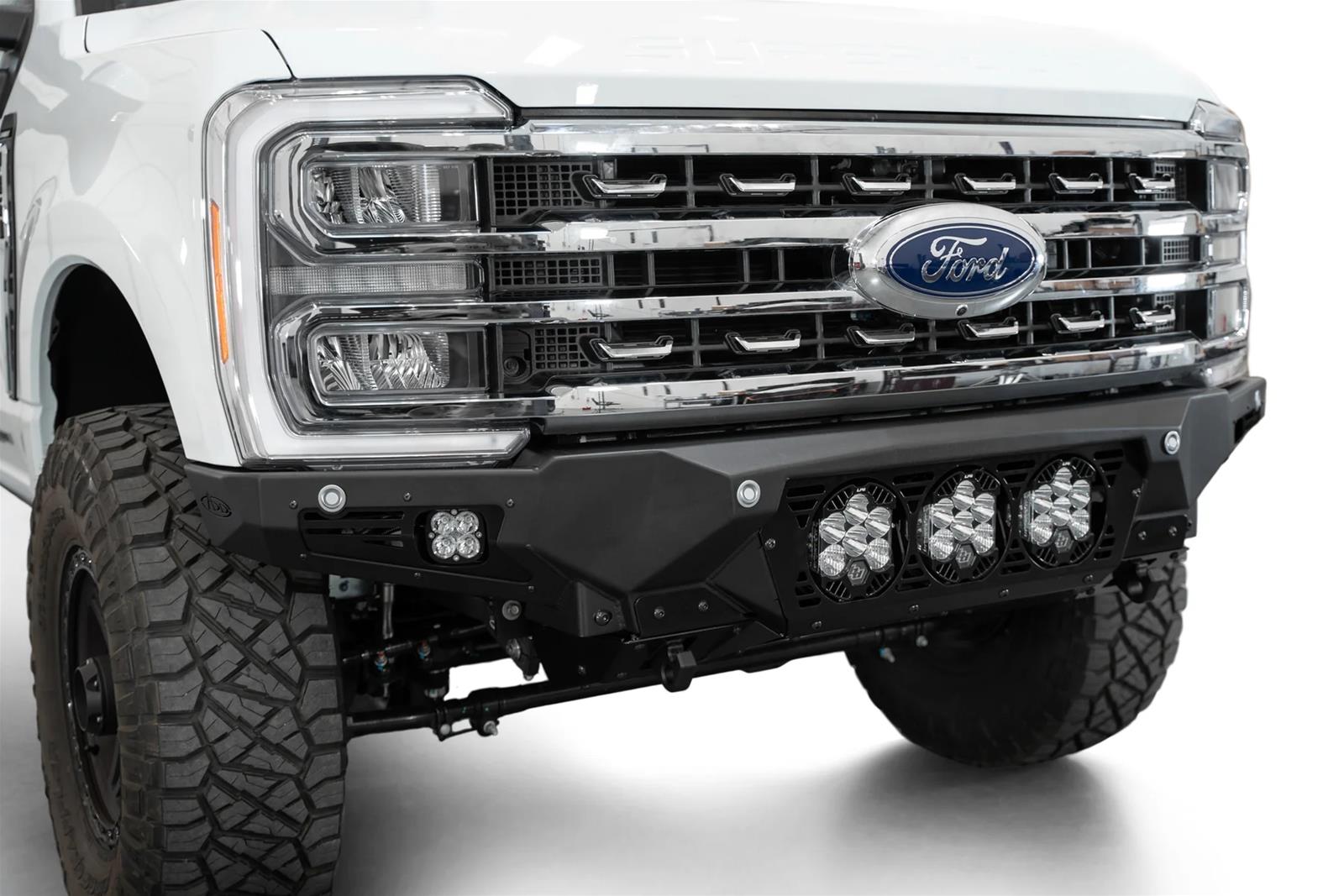 Addictive Desert Designs 2023+ Ford F-250/F-350 Bomber Front Bumper (w/ 3 Baja Designs LP6 Mounts) thumbnail 2