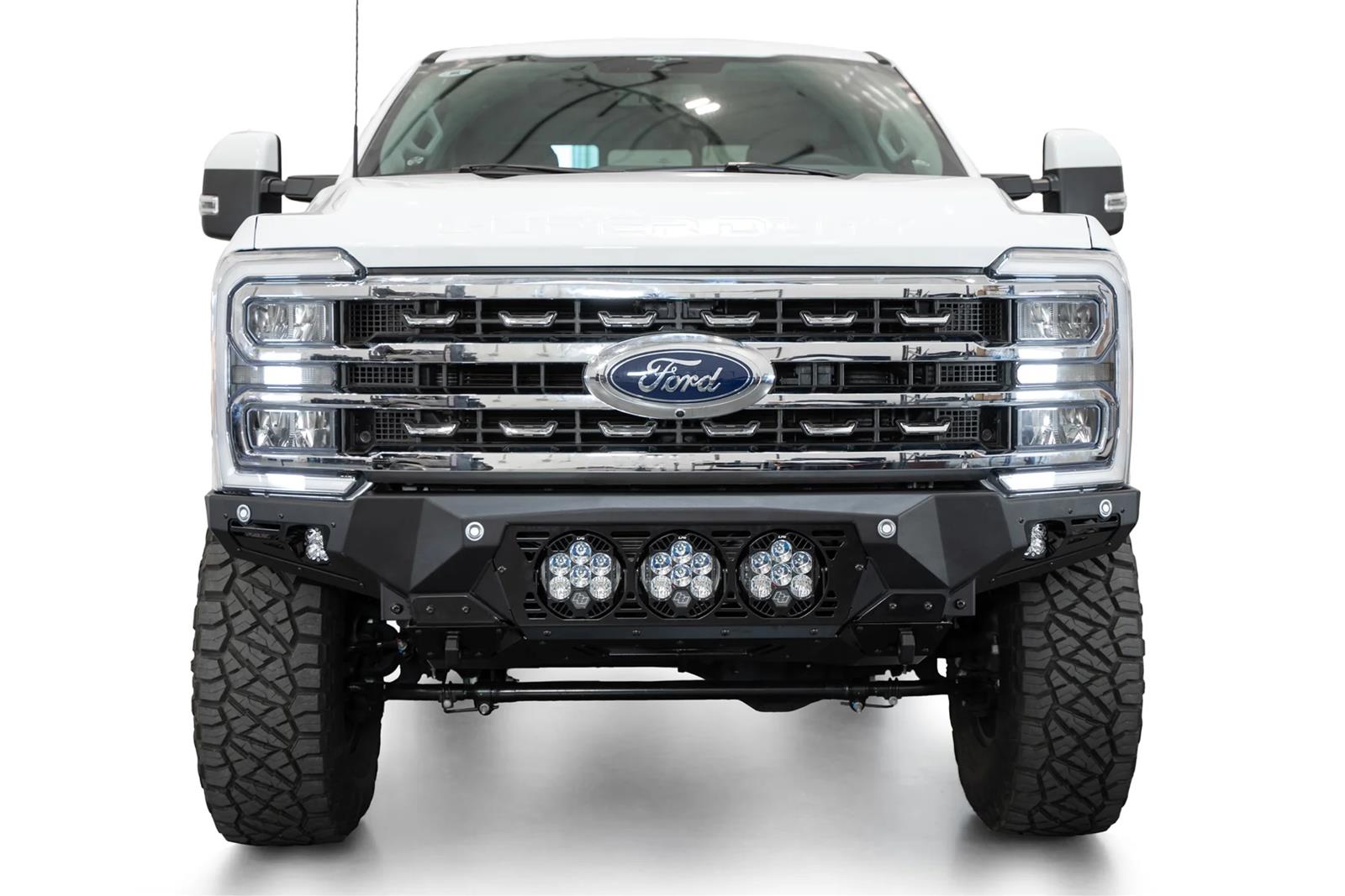 Addictive Desert Designs 2023+ Ford F-250/F-350 Bomber Front Bumper (w/ 3 Baja Designs LP6 Mounts)
