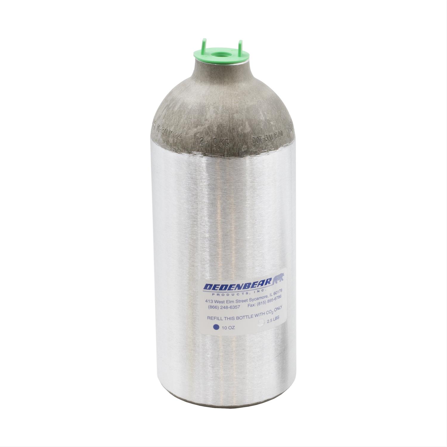 Dedenbear CO2 Bottles AB25 Bottle, CO2, 2.5 lb., Without Valve, DOT Approved, NHRA/IHRA Accepted, Aluminum, Each