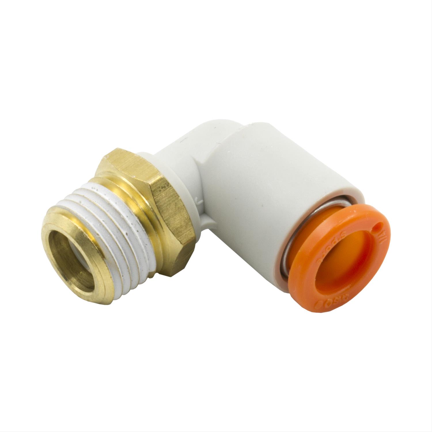 Dedenbear Quick-Connect Fittings ALMRA Fitting CO2 1/4" OD Quick Disconnect To 1/8" National Pipe Thread Right Angle thumbnail 2