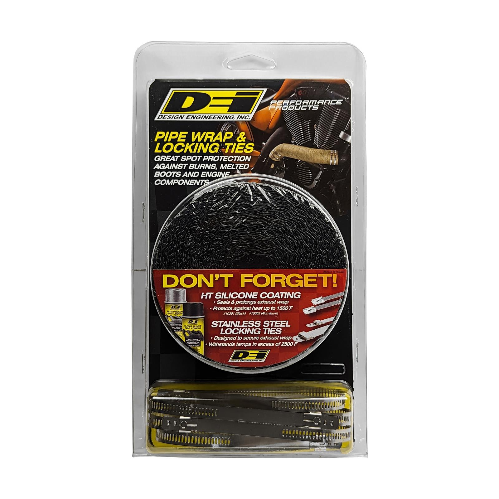 DEI Exhaust Wrap Kits 901139 and Header Wrap, Basalt Fiber, 1,800 Degrees F Direct Heat, 2,500 Degrees F Radiant Heat, Black, 2 in. Wide x 25 ft., Each thumbnail 2