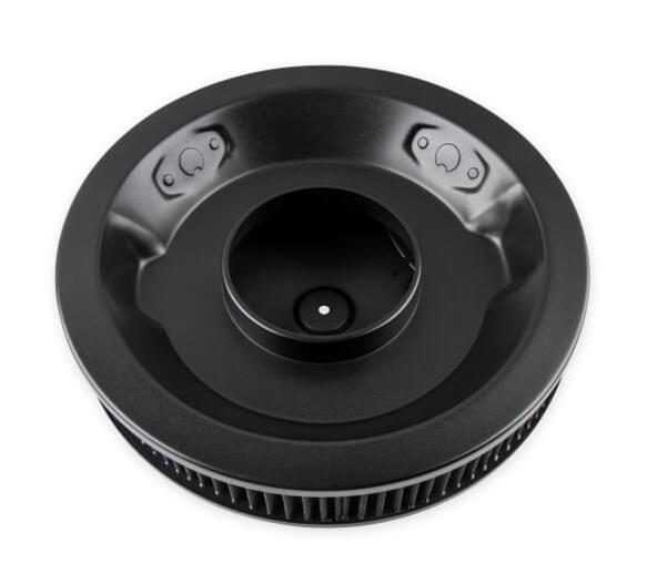Demon Carburetion Air Cleaners 786004B Cleaner, Dropped Base, Round, 14 in. Diameter, Logo, Steel, Black, Black Cotton Gauze Filter, Each