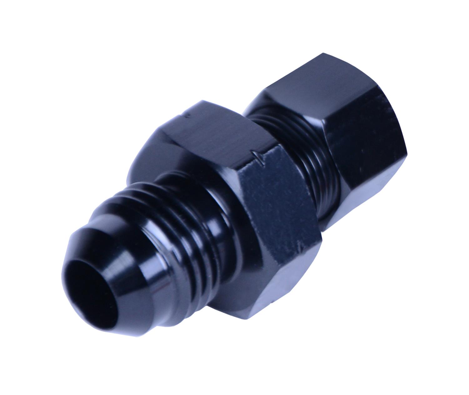 Derale Tube Adapter Fittings 13044 Adapter, Compression Fitting, 5/16" Transmission Cooler Line to -6AN Male Black anodized Fitting
