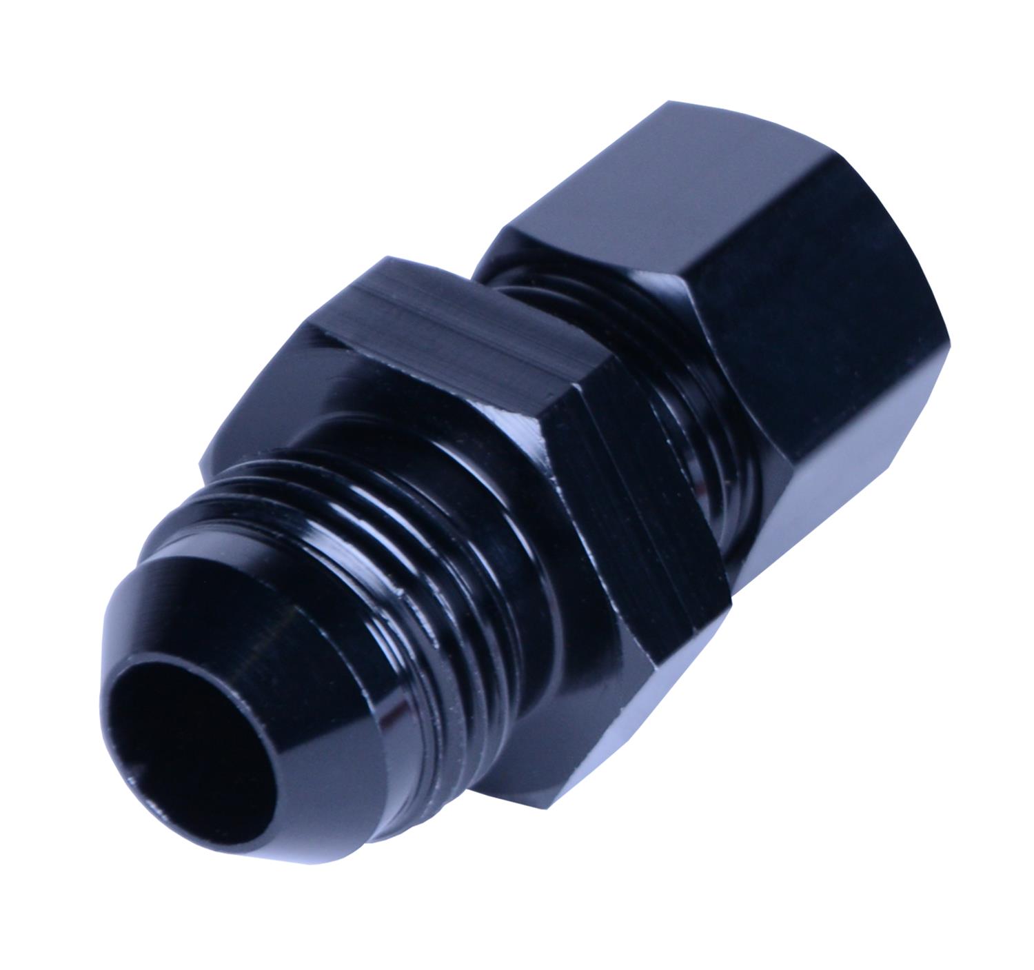 Derale Tube Adapter Fittings 13046 Adapter, Compression Fitting, 1/2" Transmission Cooler Line to -8AN Male Black anodized Fitting